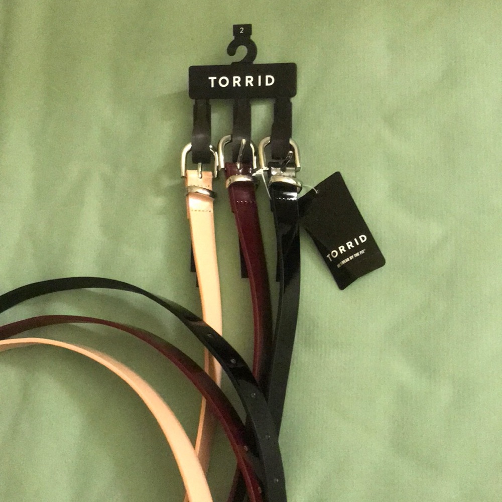 Set of 3 skinny belts
